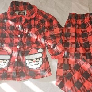 Festive Santa Checkered Kids Pajama Set